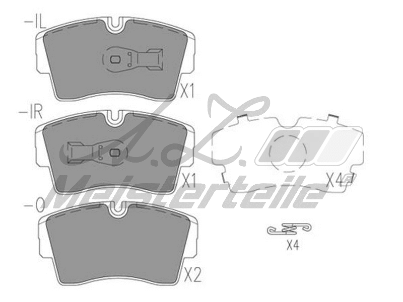 Kit de plaquettes de frein, frein à disque A.Z. Meisterteile AZMT-44-022-2296