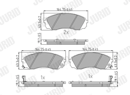 Kit de plaquettes de frein, frein à disque JURID 573864J