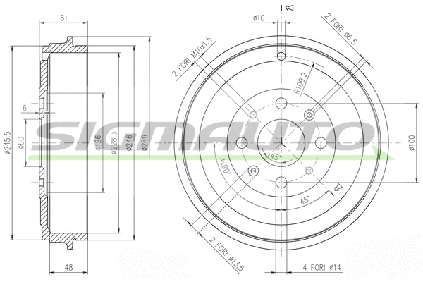 Tambour de frein SIGMAUTO DR5657