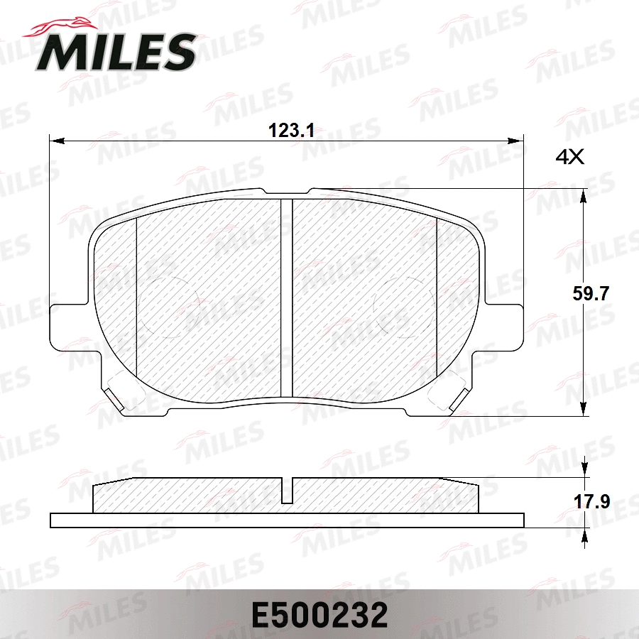 Kit de plaquettes de frein, frein à disque MILES E500232