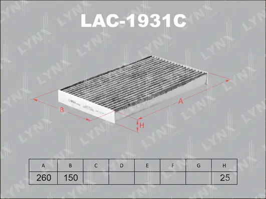 Filtre, air de l'habitacle LYNXAUTO LAC-1931C