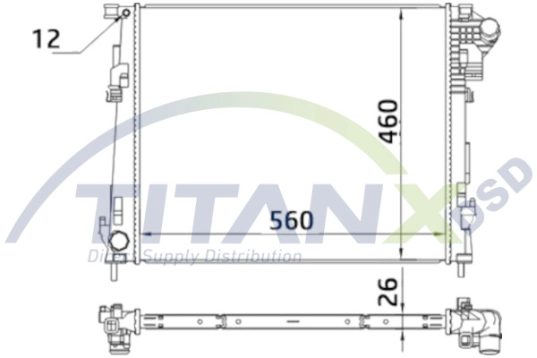 Radiateur, refroidissement du moteur TitanX RD369008