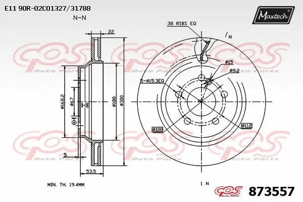 Disque de frein MAXTECH 873557