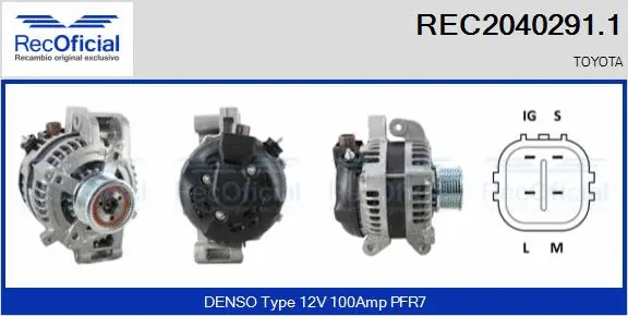 Alternateur RECOFICIAL REC2040291.1