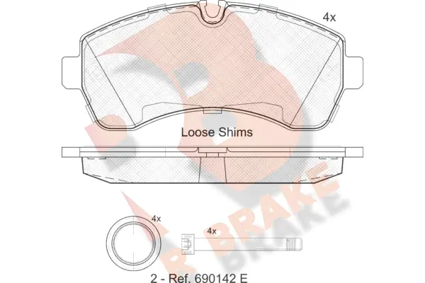 Kit de plaquettes de frein, frein à disque R BRAKE RB1785