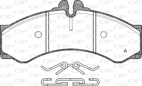 Kit de plaquettes de frein, frein à disque OPEN PARTS BPA0614.00