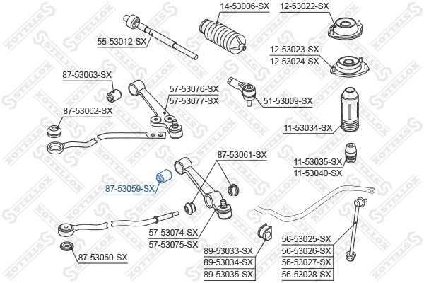 Suspension, bras de liaison STELLOX 87-53059-SX