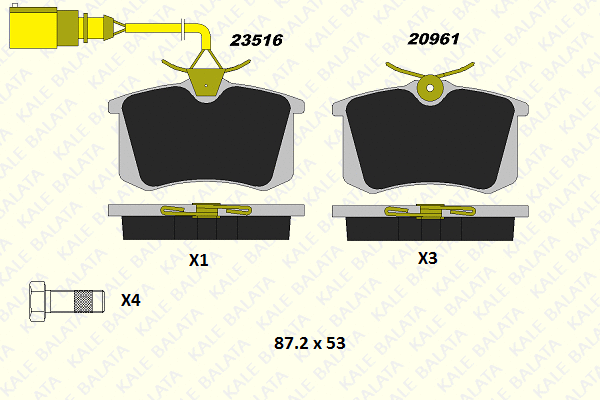 Kit de plaquettes de frein, frein à disque KALE 20961 172 45