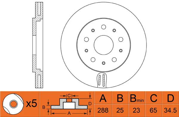 Disque de frein FIT FR0489V