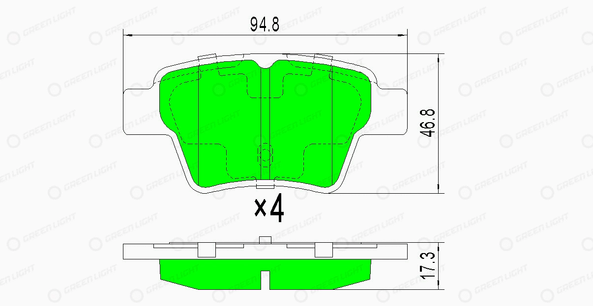 Kit de plaquettes de frein, frein à disque Automotive Adriado GLBP0128
