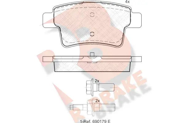 Kit de plaquettes de frein, frein à disque R BRAKE RB1853
