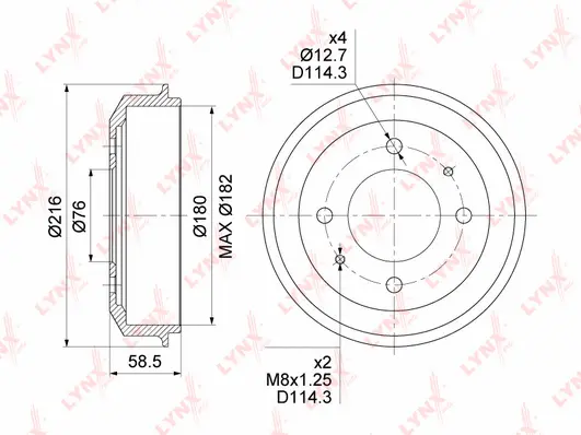 Tambour de frein LYNXAUTO BM-1066