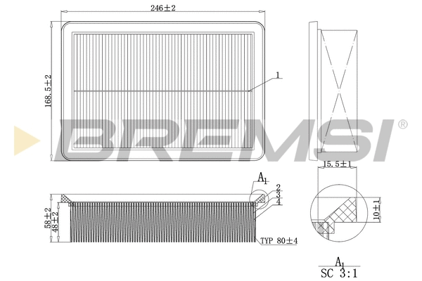 Filtre à air BREMSI FA1227
