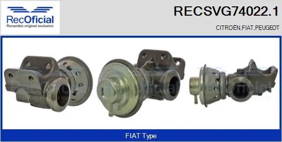 Vanne EGR RECOFICIAL RECSVG74022.1