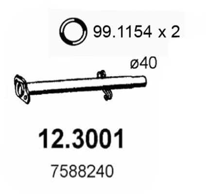 Tuyau d'échappement ASSO 12.3001