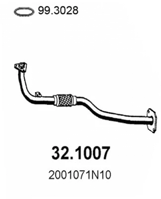 Tuyau d'échappement ASSO 32.1007