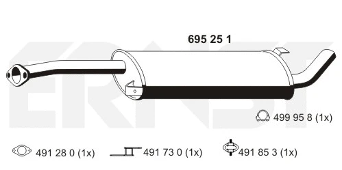 Silencieux central ERNST 695251