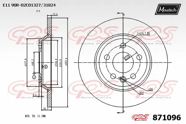 Disque de frein MAXTECH 871096