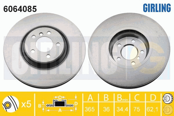 Disque de frein GIRLING 6064085