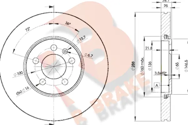 Disque de frein R BRAKE 78RBD25302