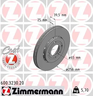 Disque de frein ZIMMERMANN 600.3230.20