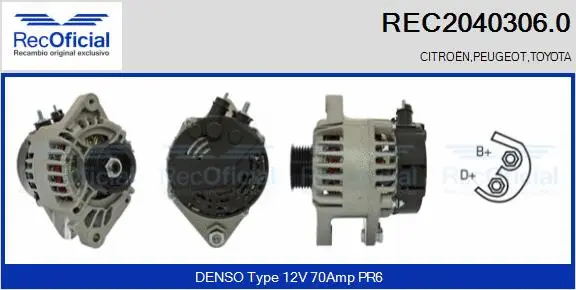 Alternateur RECOFICIAL REC2040306.0