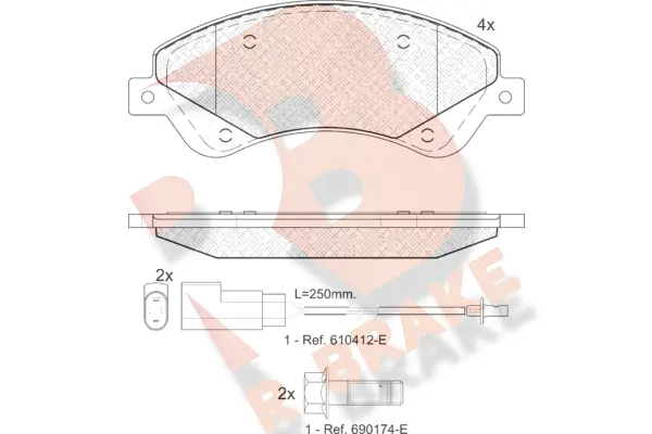 Kit de plaquettes de frein, frein à disque R BRAKE RB1792