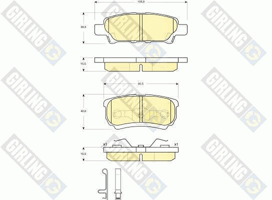 Kit de plaquettes de frein, frein à disque GIRLING 6133419