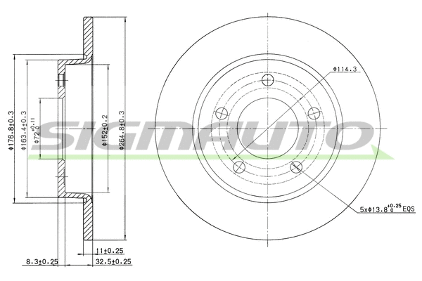Disque de frein SIGMAUTO DBB420S