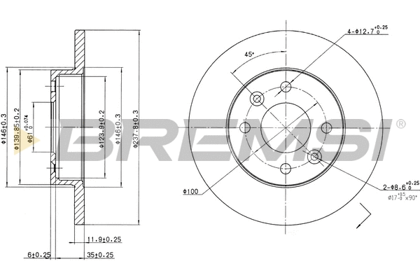 Disque de frein BREMSI CD6055S