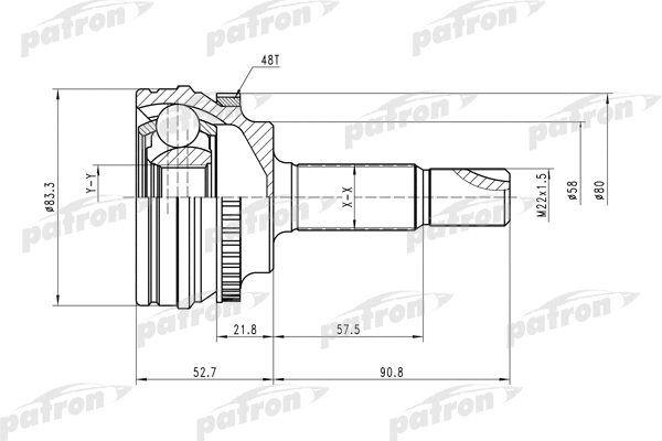 Jeu de joints, arbre de transmission PATRON PCV1450