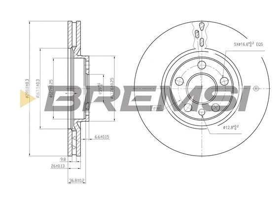 Disque de frein BREMSI CD6760V
