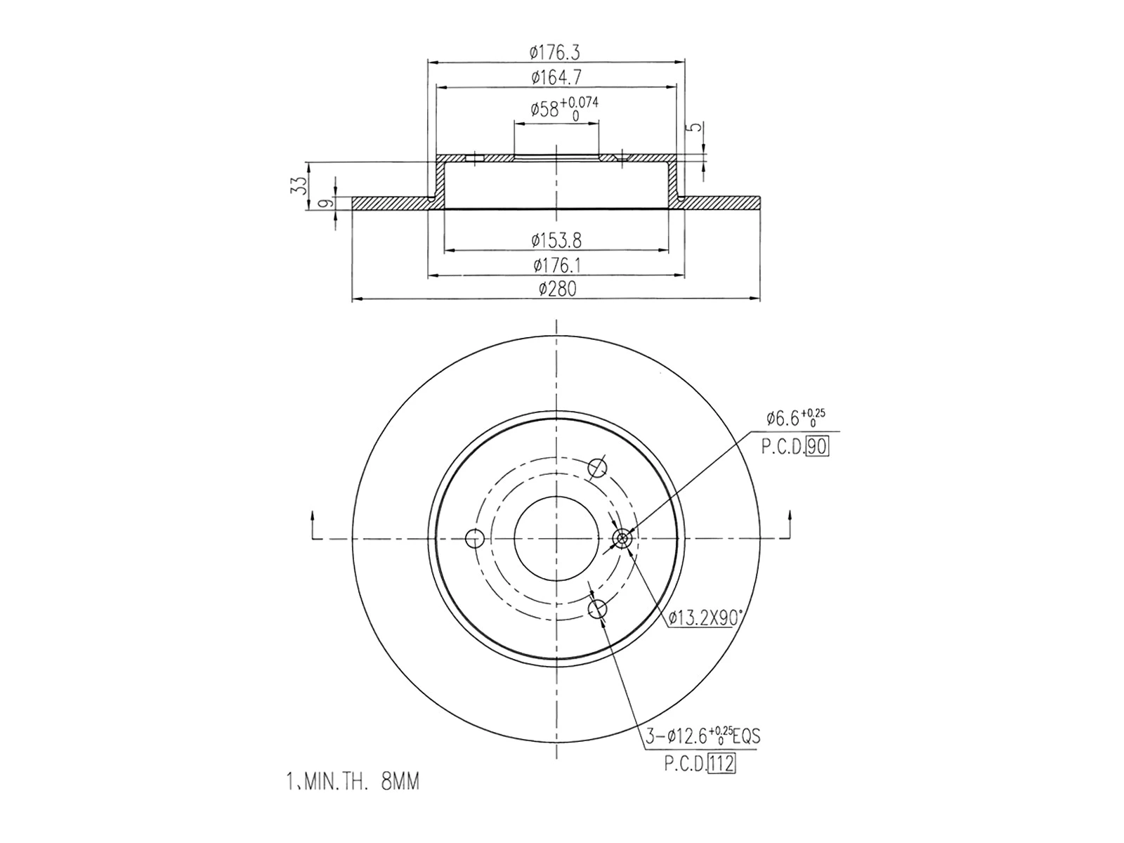 Disque de frein A.Z. Meisterteile AZMT-44-024-1057