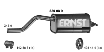 Silencieux arrière ERNST 520089