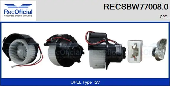 Pulseur d'air habitacle RECOFICIAL RECSBW77008.0