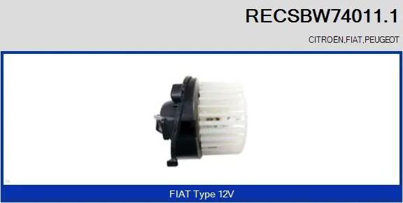 Pulseur d'air habitacle RECOFICIAL RECSBW74011.1