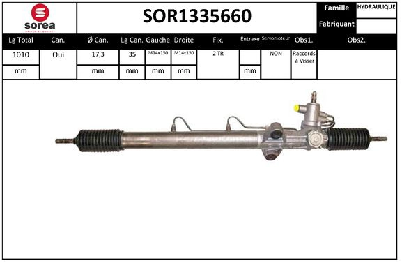 Crémaillère de direction SNRA SOR1335660