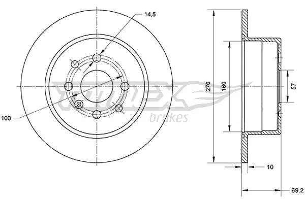 Disque de frein TOMEX Brakes TX 70-63