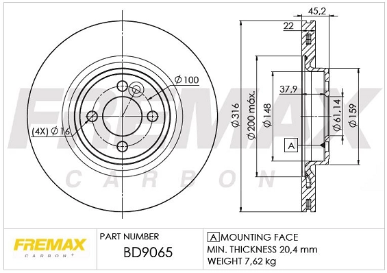 Disque de frein FREMAX BD-9065
