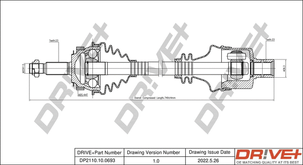 Arbre de transmission Dr!ve+ DP2110.10.0693