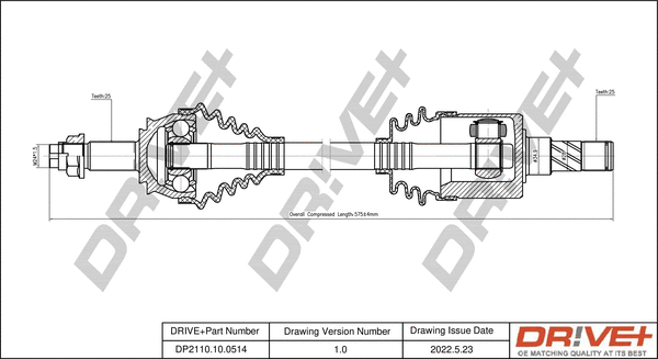 Arbre de transmission Dr!ve+ DP2110.10.0514