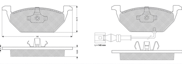 Kit de plaquettes de frein, frein à disque MTR MT446