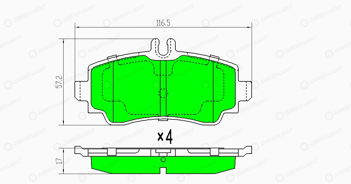 Kit de plaquettes de frein, frein à disque Automotive Adriado GLBP0055
