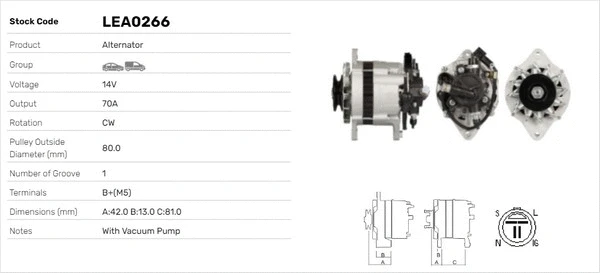 Alternateur LUSA LEA0266