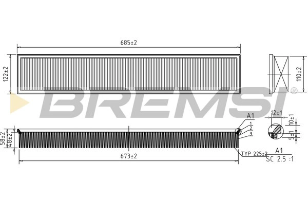 Filtre à air BREMSI FA2343