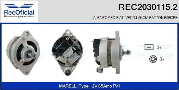 Alternateur RECOFICIAL REC2030115.2