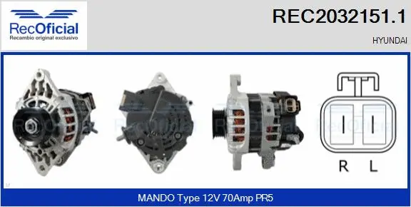Alternateur RECOFICIAL REC2032151.1