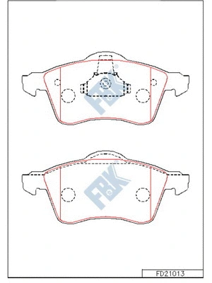 Kit de plaquettes de frein, frein à disque FBK FD21013