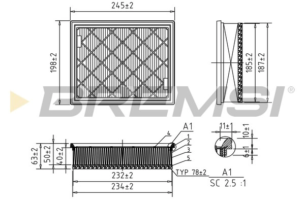 Filtre à air BREMSI FA2339