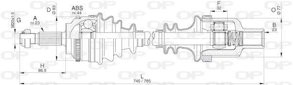 Arbre de transmission OPEN PARTS DRS6286.00